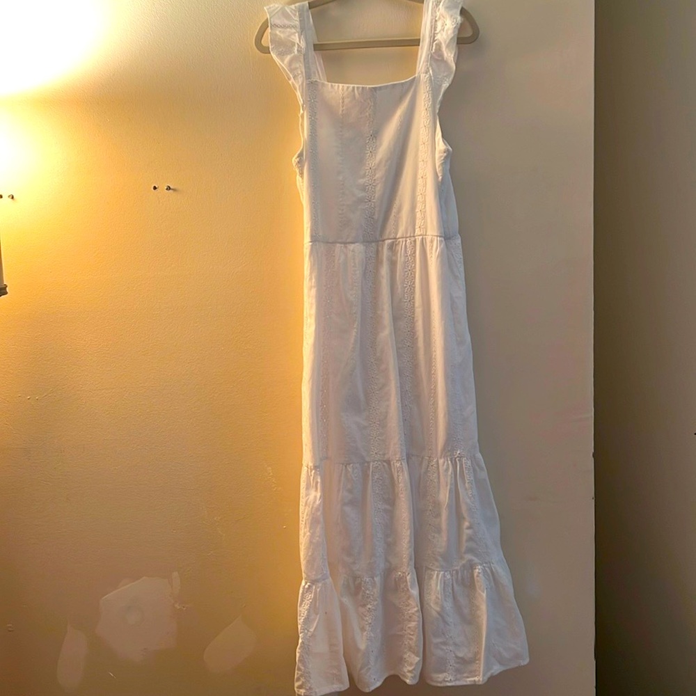 Eyelet white worn once long to shin